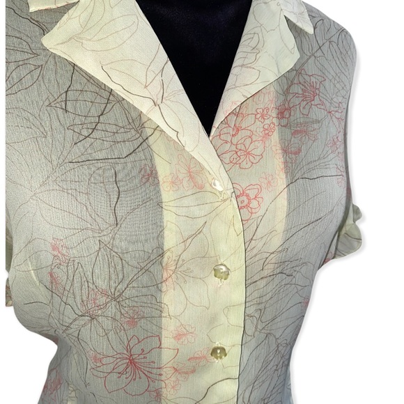 Vintage Sag harbor sheer yellow spring blouse top - Picture 3 of 4